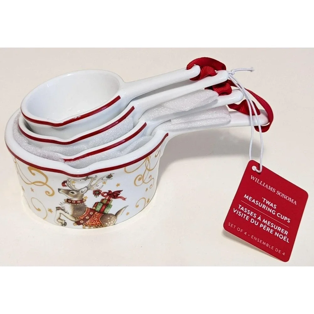 New Williams Sonoma Twas The Night Before Christmas Set of 4 Measuring Cups